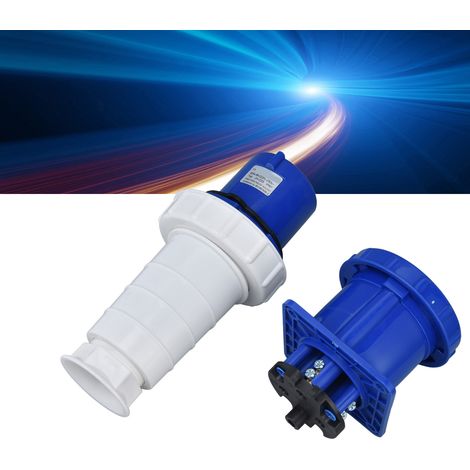 Einbaustecker und -buchse für industrielle Luftfahrt, dreiphasig, wasser- und regendicht, industrielles Kabelkupplungsset, 220–250 V 63 A 2P+E 3-polig IP67 (1/5)