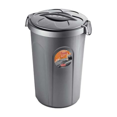 BIDONE IMMONDIZIA TOM STEFANPLAST  GRIGIO LT 46 CM 45X40 H.CM 61