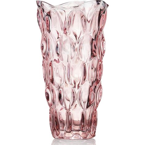 Dicke Glasvasen, 1,4 kg, moderner Stil, transparent rosa Farbe, für die Heim-/Tischdekoration