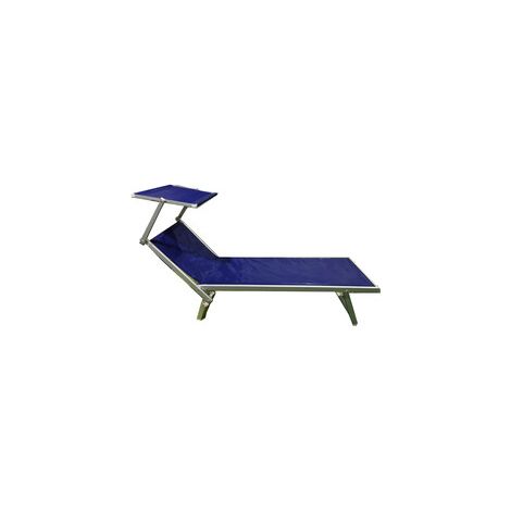 2 x C LETTINO IN ALLUMINIO PLAYA C/PARASOLE BLU