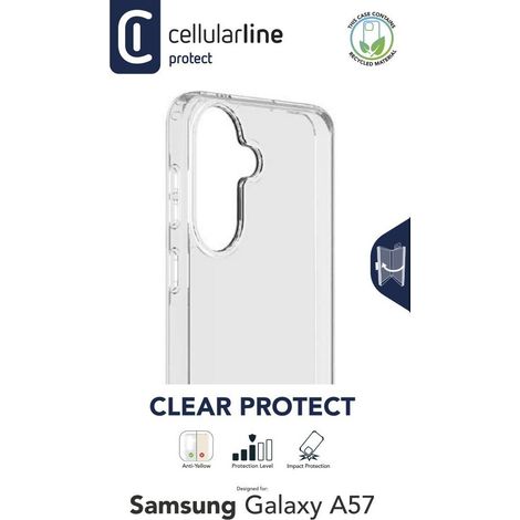 Cellularline Clear Protect - Galaxy A57 Custodia rigida con bordi in gomma (1/5)