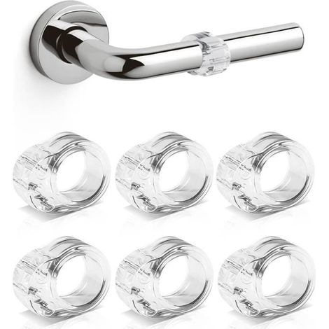 Butées de Porte en PVC Transparent - 6 Pièces - Protège Murs et Meubles - Arrêt Discret (1/4)