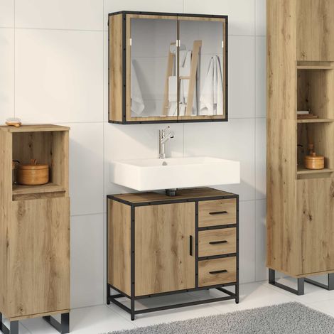 Juego de muebles de baño 2 pcs Roble artisan 65 x 33 x 60 cm