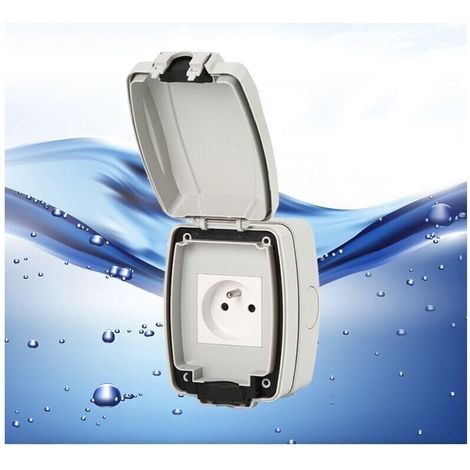 Prise Exterieure Etanche Ip66, Prise Murale Anti Poussière, Prises Electriques Murales Jardin pour Intérieur et Extérieur (Single Prise)