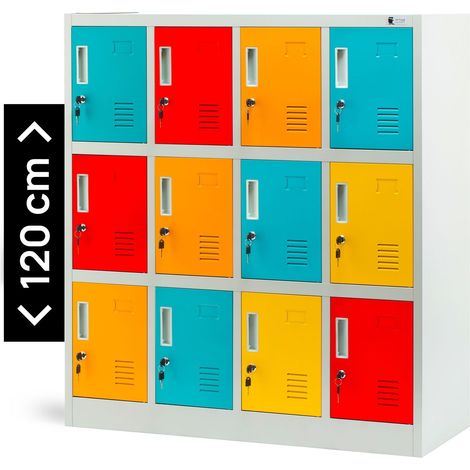 Armoire sociale à compartiments OLA, 1090 x 1200 x 450 mm, gris multicolore (1/4)