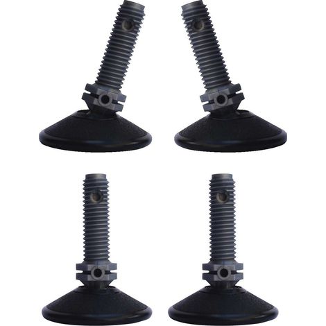 Cyclingcolors – Lot de 4 pieds niveleurs réglables orientables M10 – Charge maximale 150 kg – Base Ø 50mm – Pour surfaces inégales et environnements corrosifs