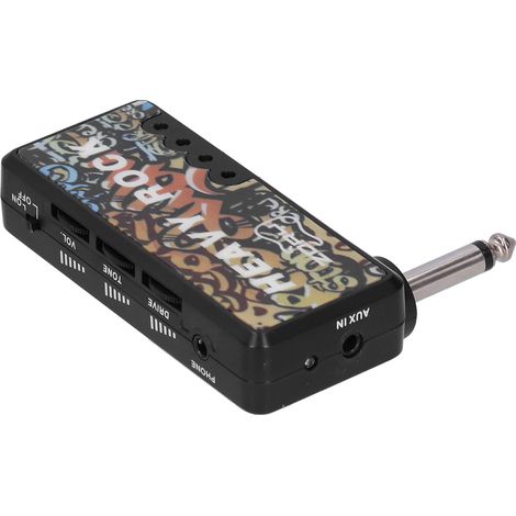 Amplificateur de casque pour guitare électrique et basse avec câble audio, adaptateur et chargement USB. Accessoires pour guitare. (1/5)