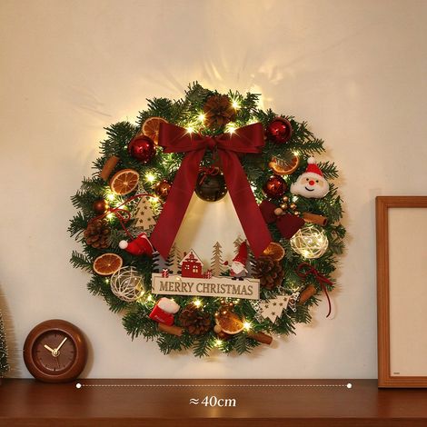 Couronne de Noël Lumineuse 40 cm, Décoration de Noël, Décoration d'Intérieur (1/2)