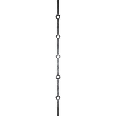 Deco Fer Forge – Barre carré à trous 2000mm – 14 trous de 12mm – Acier pour ferronnerie – Résistante aux intempéries et à la corrosion