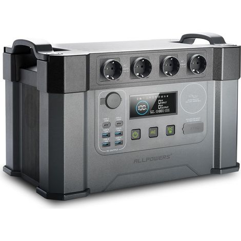 ALLPOWERS S2000 Pro Tragbarer Powerstation 1451Wh, MPPT Solar Generator mit 4x 2400W AC-Steckdosen, 0–100% inner 1,5 Stunden Schnelllade Mobiler Stromspeicher für Wohnmobil, Reisen, Outdoor Camping