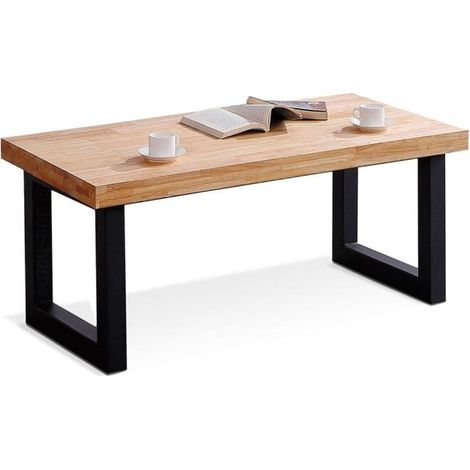 Home Heavenly®- Mesa de centro elevable DAREK, con cajón interior, Tabla de madera, Patas metal Color: Roble - Negro (1/5)
