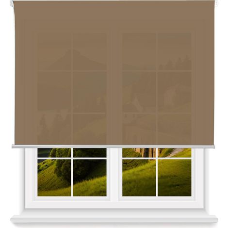 WellHome Estor enrollable translúcido con cadena PVC, 160x250cm Marrón claro (1/5)