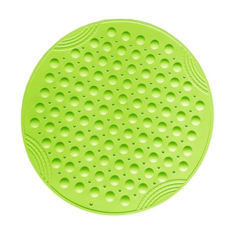 Tapis de Douche antidérapant Rond Tapis de Douche antidérapant avec ventouses Lavable en Machine Tapis Douche,Vert (1/4)