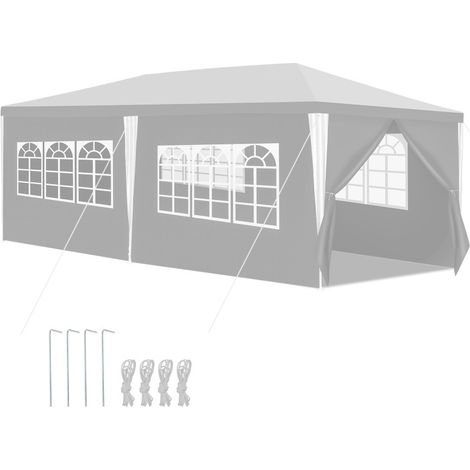 SWANEW Tenda da giardino per feste con pareti laterali 3x6m bianco (1/5)