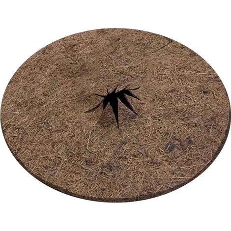 TERRE JARDIN - Conjunto de 2 discos de mantillo de fibras de coco naturales Marrón 19 cm