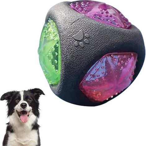 Balle LED pour chien avec capteur de rebond pour interaction nocturne, 7,5 cm de diamètre, fabriquée en TPR de qualité alimentaire, 1 pièce. (1/5)