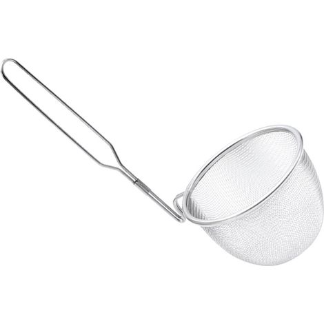 Panier à pâtes en inox, passoire à nouilles avec manche ergonomique antidérapant, égouttoir à raviolis, ustensile de cuisine pour pâtes, dumplings et nouilles, design robuste. (1/5)