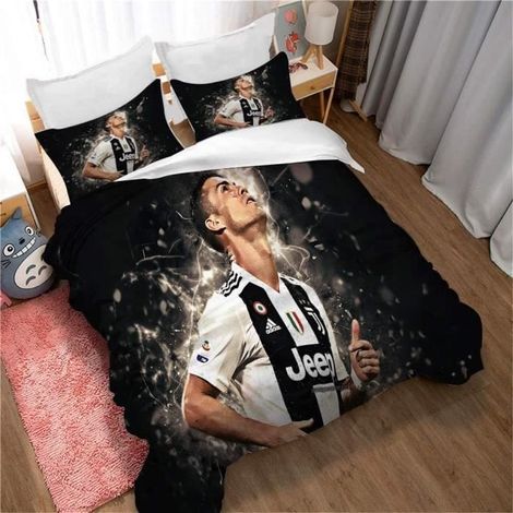 Housse De Couette Football Cristiano Ronaldo Ensemble De Literie pour Enfants Adultes comme Cadeau De Vacances-135x200cm[4383] (1/4)