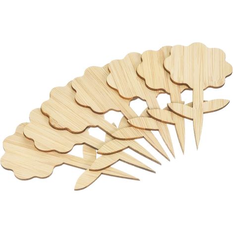 Étiquettes pour plantes, 20 étiquettes en forme de fleur de bambou pour jardin d'intérieur et d'extérieur (1/5)
