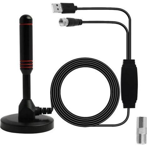Potente antena de TV para interiores para la recepción de canales digitales. (1/5)