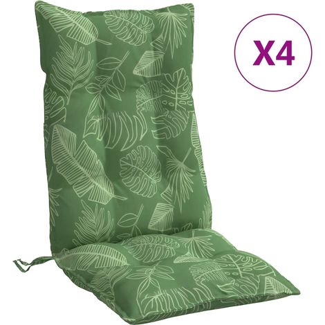Coussins de chaise à dossier haut lot de 4,Coussins d'extérieur modèle de feuille CFW282011 (1/5)