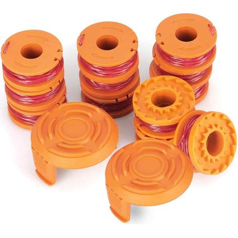 Bobine De Rechange Pour Débroussailleuse - 0.065 Pouces - 3 Mètres - Compatible Avec Modèles Worx WG150 À WG180 - 12 Pièces + 2 Couvercles