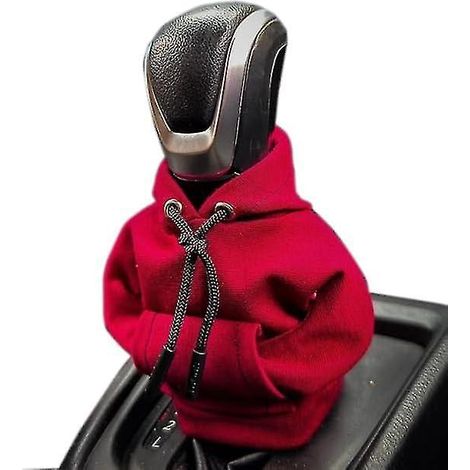 Schalthebelabdeckung mit Kapuze, Schalthebel-Hoodie, Schalthebelabdeckung mit Kapuze, Schalthebel-Hoodie, Auto-Schalthebel-Hoodie – Rot