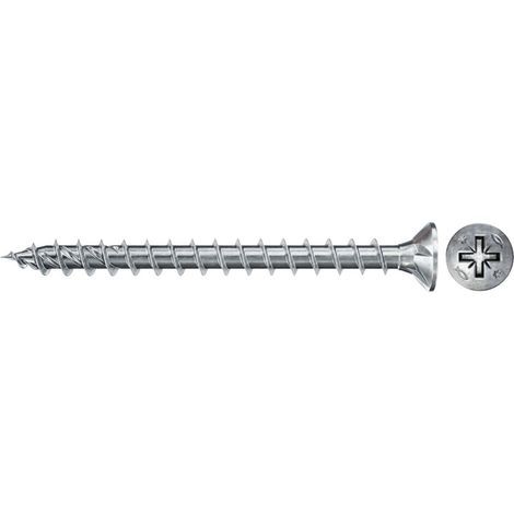 Fischer 50x  Power-Fast II  FPF II  CZF 6  x 35  mm BC  testa svasata  con impronta  a croce  PZ3 filettatura  totale zincata  galvanicamente blu  passivata -  670492 (1/2)