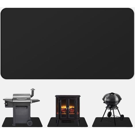 Tapis de protection ignifuge pour cheminée 39x47 pouces, anti-éclaboussures pour barbecue, résistant à haute température, non-adhésif, revêtement de sol sûr. (1/3)