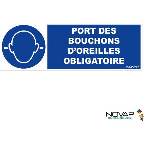 Panneau Port obligatoire des bouchons d'oreilles - Rigide 450x150mm - 4060972