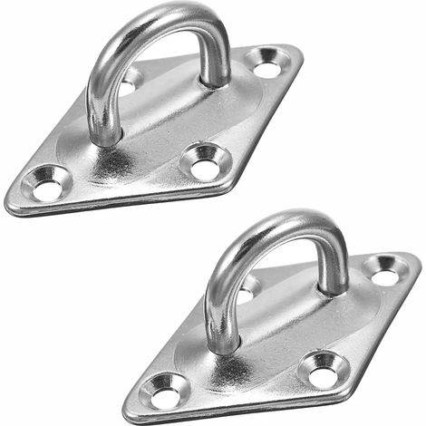 Pack of 2 M5/M6/M8 Eye Plate Stainless Steel, 304 Stainless Steel High Performance Eye Pad Plate, Robust and Durable, Corrosion Resistant, Wall Eyelets Eye Plate Wall Hook Eyelet Bracket for Hammocks (1/5)
