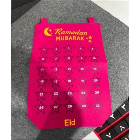 Calendrier de Ramadan - Décoration de compte à rebours - Motif Ramadan Mubarak - Pour adultes et enfants - Accessoire de fête (1/4)