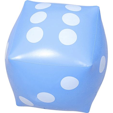 (Bleu) Dé gonflable, matériau PVC, accessoire de jeu pour fête à la piscine. (1/5)