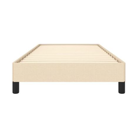 Cadre de lit couleur crème (sans matelas), 80 × 200 cm, tissu, tissu doux et respirant, pour chambre, confort quotidien, assemblage rapide (1/5)