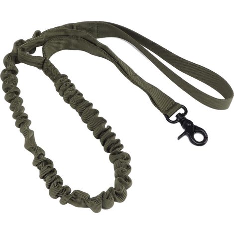 Laisse pour chien durable, résistante à l'usure, facile à contrôler, élastique et maniable, style militaire, accessoire pour animaux de compagnie, verte (1/5)