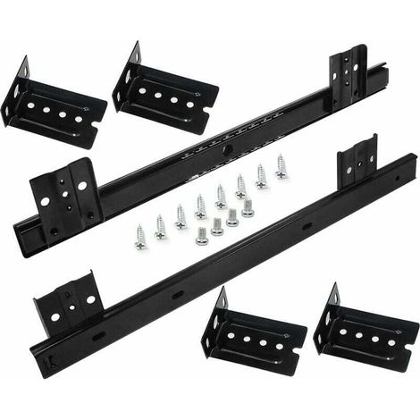 Coulisse Tiroir 350mm à Billes Noir pour Meuble et Plateau Clavier 1 Paire