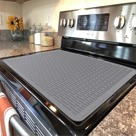 Filiyano-Tapis de cuisson extra large en silicone - Protection résistante à la chaleur pour plaques électriques, tapis de cuisine antidérapant gris