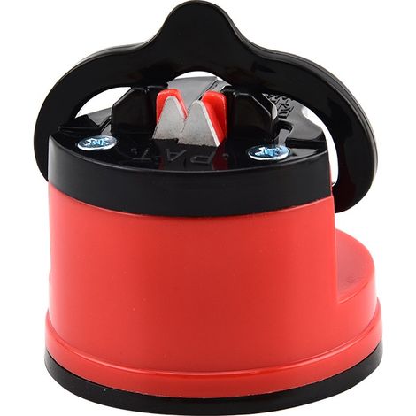 Aiguiseur de Couteaux, Sécurité Mains Libres, Ventouse PowerGrip Rouge (1/5)