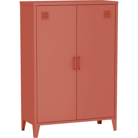 sweeek - Kommode/Schrank im industriellen Stil aus Metall mit 2 Türen