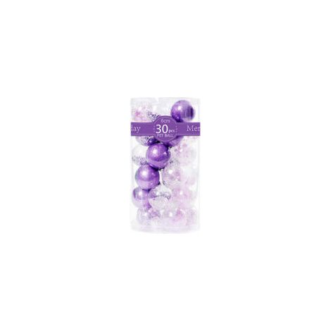 Set di 30 palline di Natale decorative in plastica trasparente infrangibile con delicate decorazioni in peluche - Crezuo