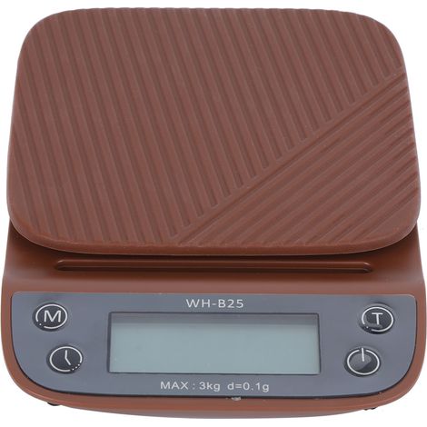 Balance électronique numérique 3000 g ± 0,1 g pour café et aliments, avec fonction chronomètre, pour usage domestique WH-B25 (1/5)
