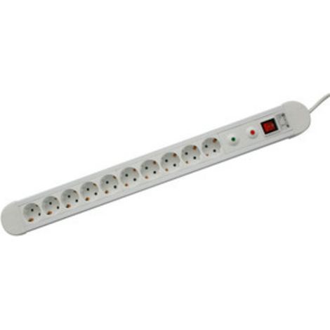 Sockel Mehrfach 10 Steckdosen Schalter Kabel 1,5m WHITE