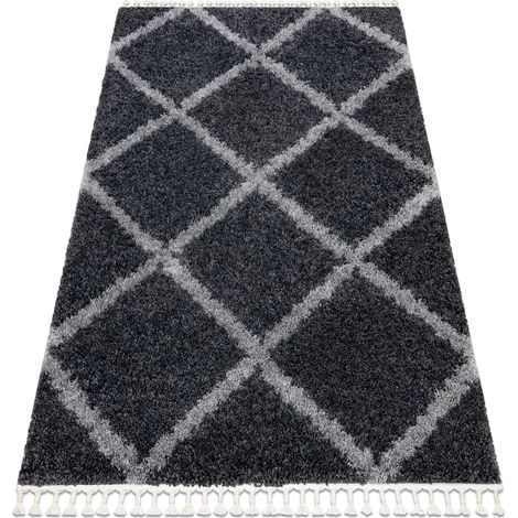 Carpet UNION 3482 Trellis grey Fringe Berber Moroccan shaggy grey 120x170 cm