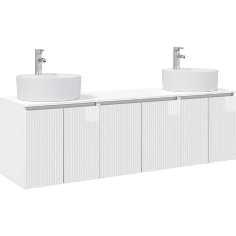 Bathroom Cabinet Set 3 pcs High Gloss White 49.5 x 44.5 x 65 cm vidaXL (1/5)