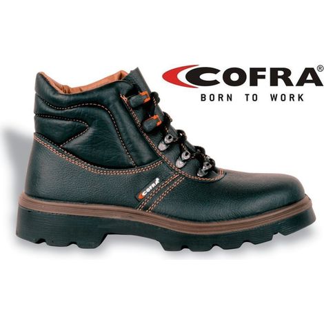 Chaussures De Travail Cuir Ciré Noir/synthétique Cerf/apt Foil Cofra New Paride 45