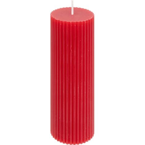 Bougie Déco "Demi" 14cm Rouge (1/2)