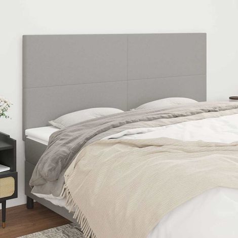 vidaXL Tête de lit Gris clair 180 x 5 x 118/128 cm Tissu (1/5)