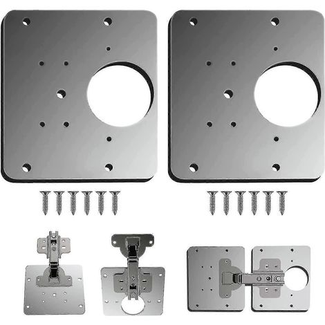 Scharnierreparaturplatte, Scharnierreparaturhalterungen für Schränke, Reparaturset für Küchenschranktüren-2PCS