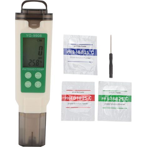 Testeur de Qualité de l'Eau 4 en 1 pour Aquarium - Mesure pH, TDS, EC et Température-KZQ (1/5)