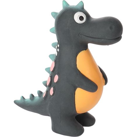 Jouet Dinosaure noir Puga en latex Hauteur 12 cm pour chien - Flamingo (1/3)